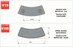 Small Aircraft Goldfren Brake Pads 919 Rapco 66 109