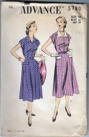 1950 S House Dresses Vintage Dress Pattern 1950s Button Front Flared Skirt Advance 5780 Vintage Dress Patterns 1950s Vintage Dresses Dress Pattern