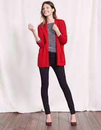 Black And Red Cardigan Love The Red Cardigan With The Striped Top Red Cardigan Sweater Red Jacket Outfit Red Cardigan