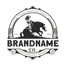 Horse Equestrian Cowboy Sliding Reining Training Jumping Classic Vintage Horses West Western Logo Design Rustic Hors Western Logo Logo Design Horse Logo Design