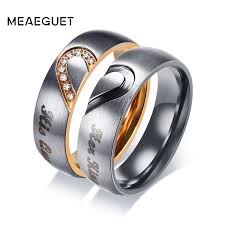 Gold is also considered a highly conductive material. Meaeguet His Queen Hers King Heart Wedding Rings For Women Men Stainless Steel Cubic Zirconia Couple Engagement Jewelry Wedding Bands Aliexpress