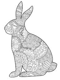 Print and color airplanes, animals, birds and beach pictures. Rabbit For Adults Coloring Page 1001coloring Com