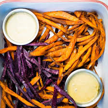 The best you'll have at home! Crispy Sweet Potato Fries With Honey Mustard Sauce