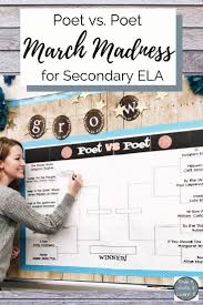 Digital Learning Friendly March Madness Poet Vs Poet Packet With Digital Bracket Poetry Middle School Teaching High School Teaching High School English
