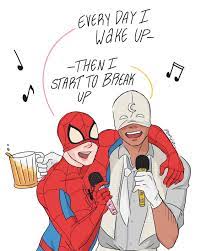 Marvel Fan Art Magic — Karaoke time with moon knight and Spider-Man