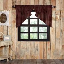 red rustic kitchen curtains vhc