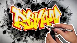 Airbrushed Graffiti Name With A Cool Grunge Background Youtube