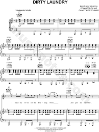 Don from the eagles, during his solo time. Don Henley Dirty Laundry Sheet Music In F Major Download Print Sku Mn0015808