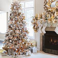 Christmas Tree Decorating Ideas Flocked Christmas Trees Gold Christmas Decorations Flocked Christmas Trees Decorated