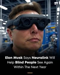 Elon Musk claims Neuralink's brain chip could restore vision for the blind,  including those born blind, by next year. The chip stimulates visual brain  regions and has FDA approval for human trials.