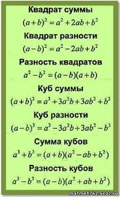 формулы для решения задач по химии 8 9 класс 7 Klass Algebra Formuly Sokrashennogo Umnozheniya 8 Klass Matematika Uroki Matematiki Algebra