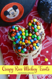 Crispy Rice Mickey Treats Recipe Rice Crispy Disney Snacks Disney Food