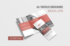 A4 Trifold Brochure Mockup Brochure Mockup Psd Design Mockup Free Trifold Brochure