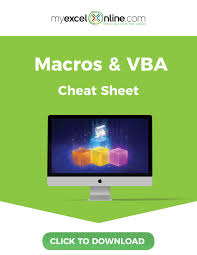 Click To Download This Free Excel Macros Vba Cheat Sheet Excel Macros Budget Spreadsheet Microsoft Excel Formulas
