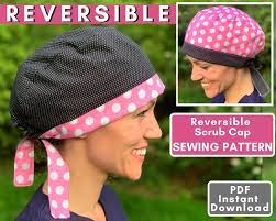 Surgical Cap Pattern Pdf Reversible Surgical Cap Sewing Pattern Reversible Scrub Hat Sewing Pattern Scrub Cap Pattern Tutorial Diy Cap Scrub Hat Patterns Scrub Caps Pattern Hat Patterns To Sew