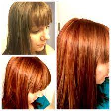 Brown To Red Bayalage Redken Shades Eq Color Gels Copper Love This Red Diy Hair Color Thick Hair Styles Bayalage