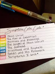 Scripture Color Coding Chart This One Uses The Pentel