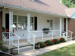 Ideal for staircases, stairs, walkways and balconies. Residential Railing On A Front Porch With Decorative Columns Porch Columns Aluminum Porch Railing Wrought Iron Porch Railings