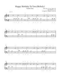 Kids can color this at home concert invitation and show off their piano skills for family members. Happy Birthday To You Melody By Mildred J Hill Piano Sheet Music Rookie Level