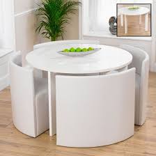 Lexus Gloss White Round Dining Table And 4 White Sophia Chairs Space Saving Dining Table White Round Dining Table Dining Table Chairs