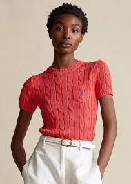 When knitting a sweater, or any fitted garment for that matter, it's important to consider gauge. Short Sleeve Cable Knit Sweater Shop The World S Largest Collection Of Fashion Shopstyle