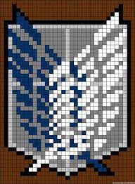 Pearler bead patterns perler patterns pixel pattern pattern art perler bead art perler beads faire du pixel art cross stitch embroidery cross stitch. Attack On Titan Survey Corps Embroidery Cross Stitch Pattern Pixel Art Grid Minecraft Pixel Art Anime Pixel Art
