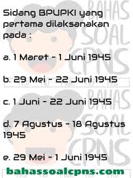 We did not find results for: Sidang Bpupki Pertama Soal Tes Cpns Asn Tes Wawasan Kebangsaan Twk Bahassoalcpns