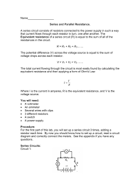 A parallel circuit is one that has two or more paths for the electricity to flow. Lab 4 Series And Parallel Circuits