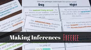 free cut and paste resource for making inferences teaching