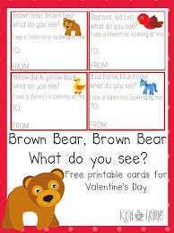 Tween age girls love free printable + dollar store pens = happy mom. Free Brown Bear Brown Bear Valentine S Day Cards
