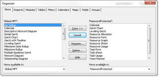 microsoft project 2010 working with the organizer and the