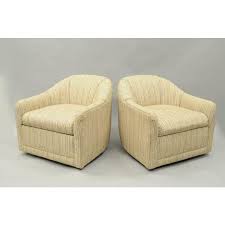 Its sleek design makes it versatile for any room and the well padded seat and backrest provides great comfort without sacrificing style. Mid Century Modern Selig Upholstered Barrel Back Swivel Club Lounge Chairs A Pair Chairish