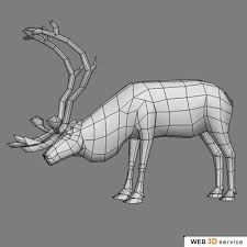 Deer Reindeer 3d Model Character Design 3d Character Low Poly Character