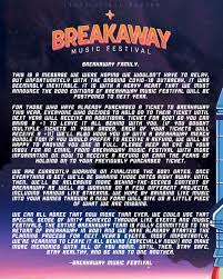 1,879 likes · 199 talking about this. Breakaway Music Festival Will Not Take Place In 2020 To Return In 2021 614now