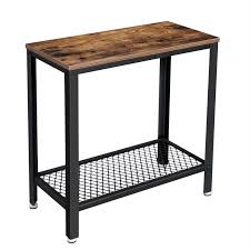 Vasagle Industrial Side Table End Table Bedside Table With Mesh Shelf Easy Assembly Narrow And Space Saving In Living Room Bedroom Steel 60 X 30 X 60 Cm Rustic Brown Let31bx Buy Free uk mainland delivery when you spend add function and decoration to your living room with one of these handy side tables.