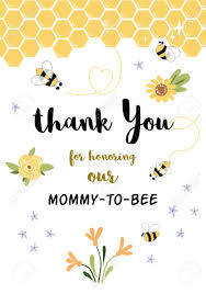 Bumble bee baby shower folded thank you note cards. Bee Baby Shower Invitation Template Thank You For Honoring Mommy Royalty Free Cliparts Vectors And Stock Illustration Image 142326177