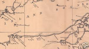 Antique 1895 Nautical Chart Map Long Island Sound Tappan Sea