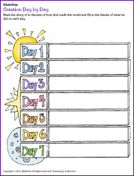 What Did God Create On Days 1 7 Kids Korner Biblewise Sunday School Kids Bible Study For Kids Sunday School Worksheets