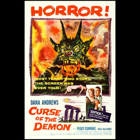 Curse of the Demon (Columbia, 1957) One Sheet (27" X 41") . Airing tonight  on @realsvengoolie on @metvnetwork . #TerrorByNight #CurseOfTheDemon  #ClassicHorror #VintageHorror #MonsterKid #Svengoolie #MeTV .