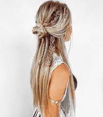 Braids Updos Inspiration On Instagram We Are Warriors In This Together Loving This Festival Hair Vi Long Hair Styles Straight Hair Updo Festival Hair