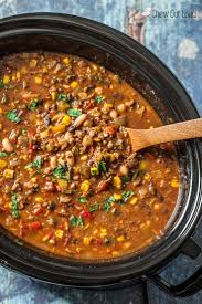The Best Vegetarian Chili Slow Cooker Or Stovetop Chew Out Loud Recipe Slow Cooker Vegetarian Chili Vegetarian Chili Recipe Slow Cooker Vegetarian