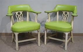 5 out of 5 stars (2,907) 2,907 reviews. Lot Pair Of Chippendale Style Enamel Decorated Fruitwood Lime Green Upholstered Horseshoe Back Armchairs By Lane