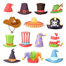 Hats Of Various Type And Colors Cartoon Clip Art Funny Hats Christmas Graphic Design