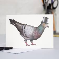Trace the cd onto the cardboard. Pigeon In A Top Hat Greetings Card Alice Tams