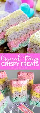 Layered Peeps Crispy Rice Treats Recipe Peeps Rice Krispie Treats Krispie Treats Recipe Rice Krispies