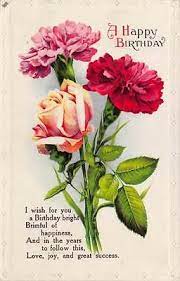 Doublequicktime Antique Post Card Happy Birthday With Roses And Carnations For Usd5 00 Earn Usd0 00 As Referral Learn H Antique Postcard Postcard Carnations