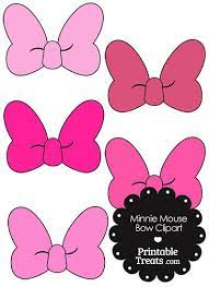 Minnie Mouse Bow Clipart In Shades Of Pink Minnie Mouse Template Minnie Mouse Printables Minnie Mouse Invitations