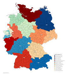 Map of switzerland, italy, germany and france. Germany 16 New States 1994 X 2223 Mapporn