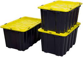 Easily keep your home or office organized, thanks to all of the organizational. Work It Heavy Duty Plastic Storage Bin With Lid Large 15 8 Gallon Tote 60 Liter Rugged Utility Grade Distribution Container Black Base And Yellow Lid Set Of 3 Amazon In Office Products