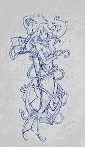 Maybe you would like to learn more about one of these? Pencilwork Mermaid And Roped Anchor Tattoo Design Tattooimages Biz